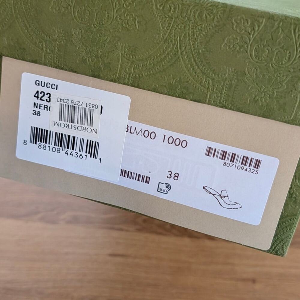 Gucci Princetown Leather Mule Loafer Slipper Womens EU 38/US 8 Black Italy Flat - Picture 10 of 12